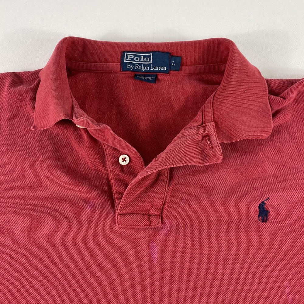 Polo Ralph Lauren Shirt Mens Large Red Classic Fit Short Sleeve Casual Golf